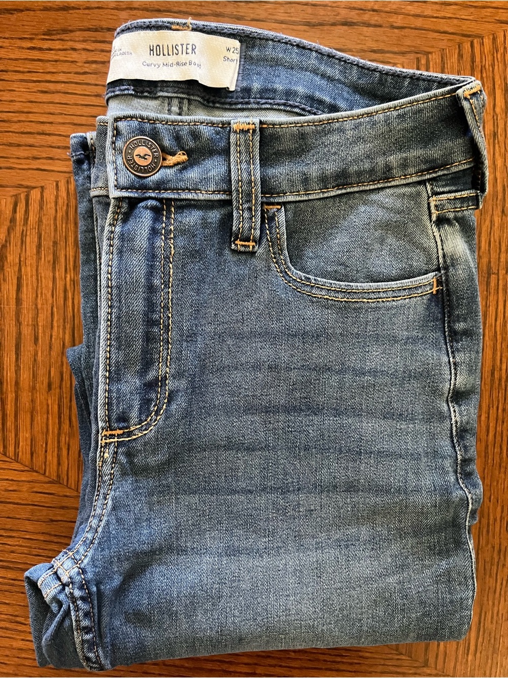 Hollister Light Blue Curvy Mid-Rise Jeans